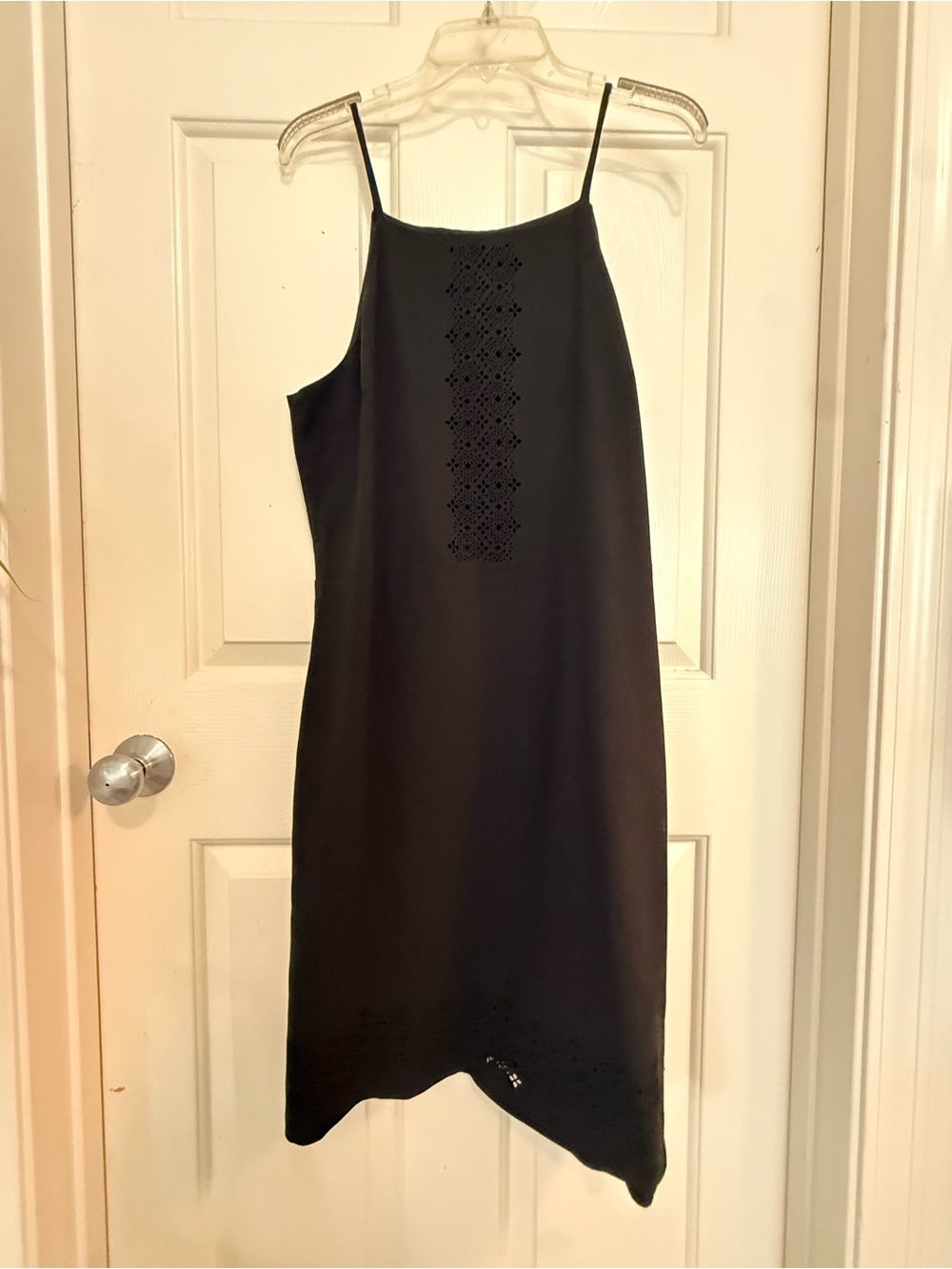 Banana Republic Black Eyelet-Trim Slip Dress